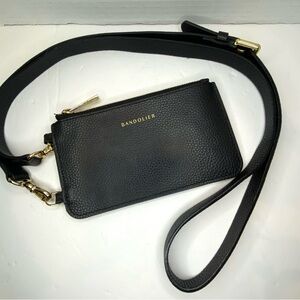 Bandolier Black and Gold Crossbody Bag